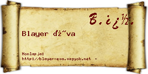 Blayer Éva névjegykártya